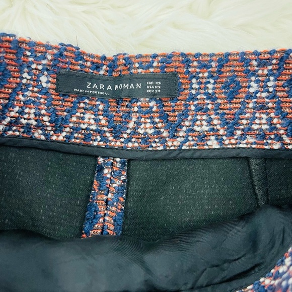 Zara Tweed Boho Preppy Diamond Print  High Waist Shorts - Picture 3 of 6